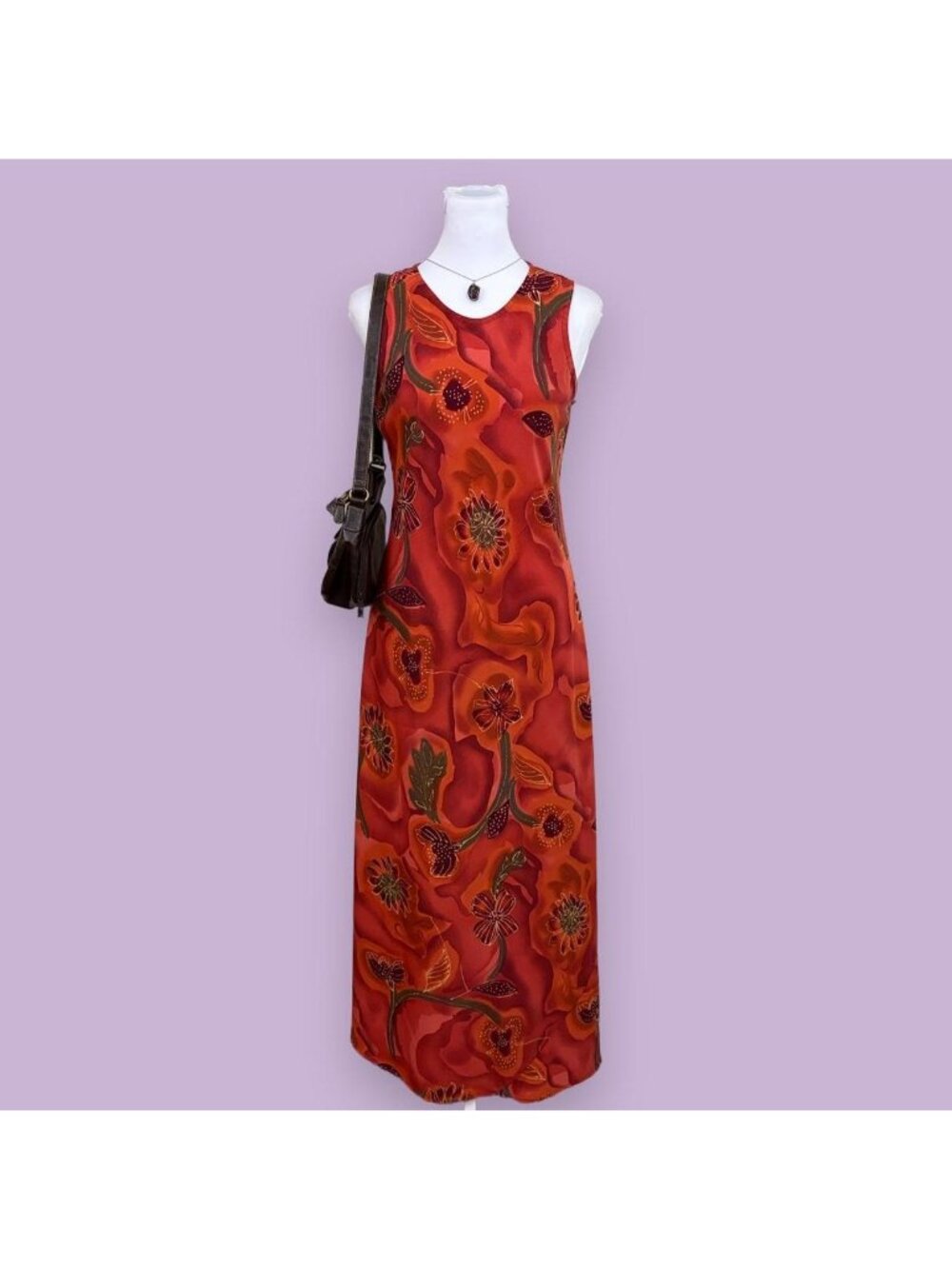 90s floral boho dress